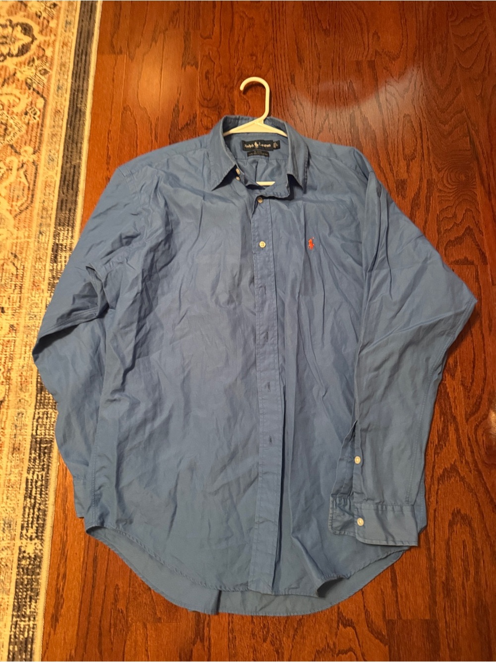 Ralph Lauren Blue Classic Fit Cotton Button-Down Shirt Large